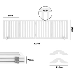 Advwin - Wooden Pet Gate Dog Fence 203*61CM - petservo