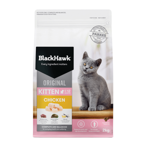 Black Hawk - Original Chicken Dry Kitten Food 2kg - Petservo