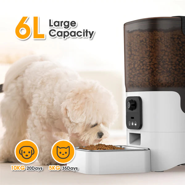 Advwin - 6L Automatic Pet Feeder WiFi APP & HD Camera - petservo