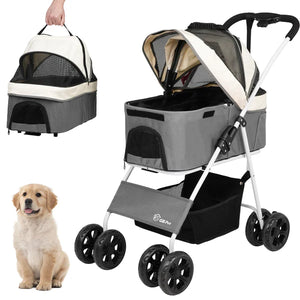 Advwin - Large Dog Stroller One-Step Foldable - petservo