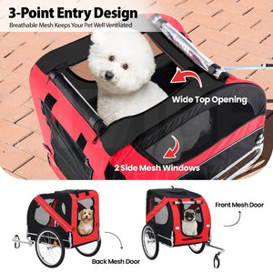 TOPET - Pet Bike Stroller Bicycle Trailer Pram Pet Jogger - Pet Servo-2